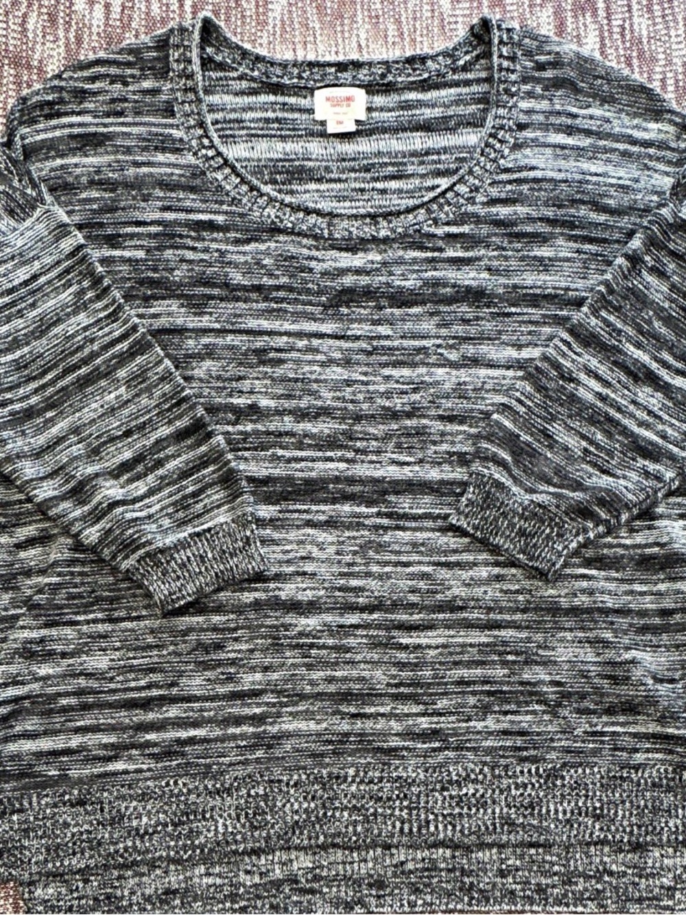 Mossimo Supply Co. Women's Black & Gray Marled Scoop Neck Sweater